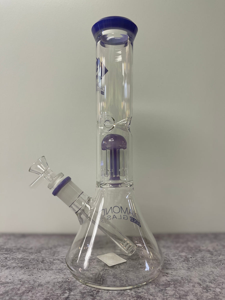 Diamond Glass 8 Showerhead Beaker Bong